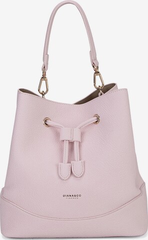 Borsa a mano 'Borsa a Mano Donna Vegan Leather con Coulisse e Tracolla Rimovibile' di Diana&Co. in rosa: frontale
