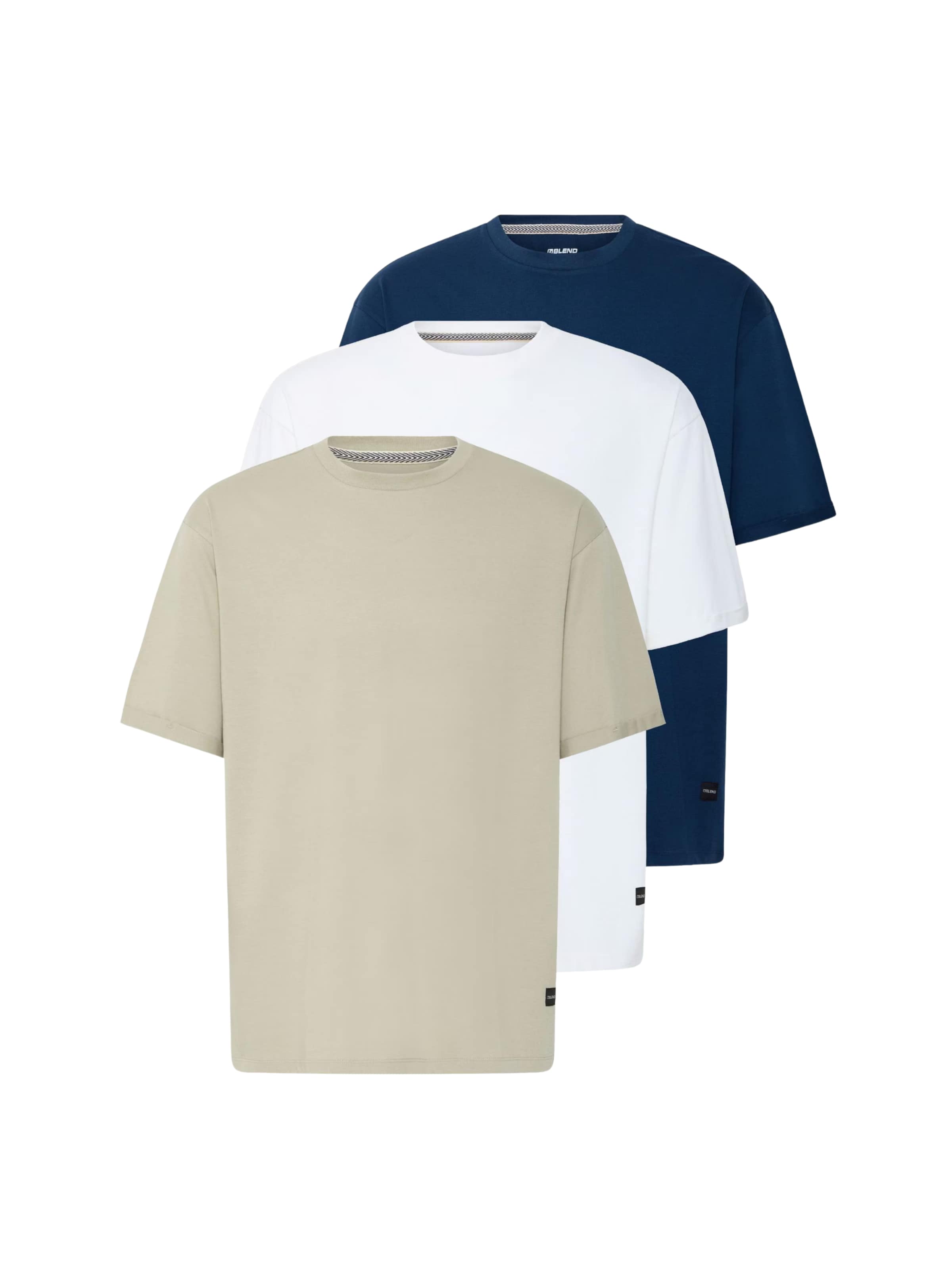 BLEND Shirt ' BHKriso 3 Pack ' in Beige: voorkant
