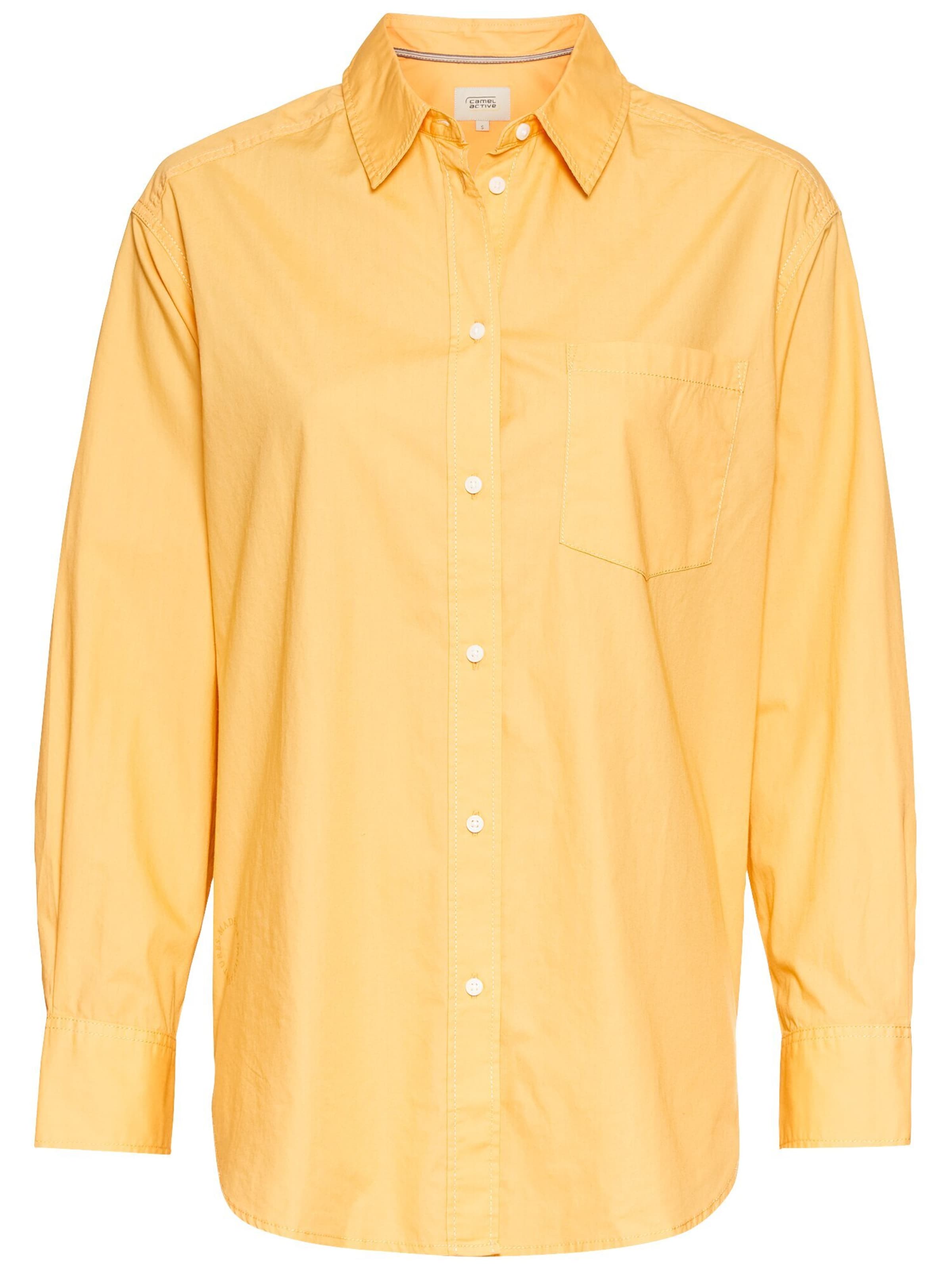 CAMEL ACTIVE Hemdbluse aus Baumwolle in Orange: Vorderseite