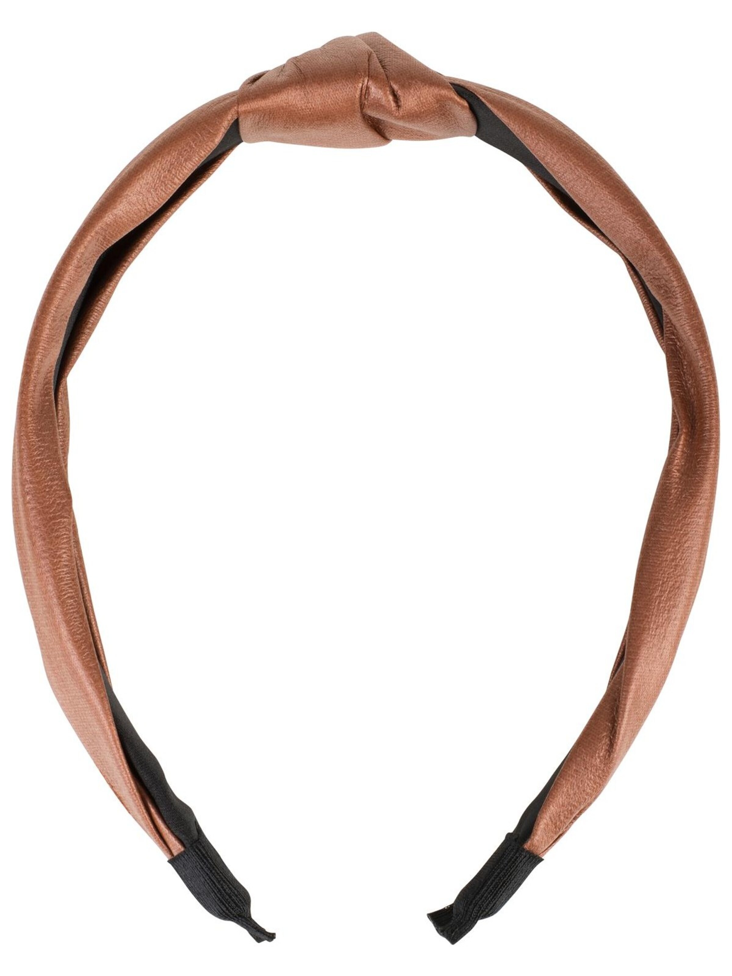 styleBREAKER Hair jewelry 'Haarreif Kunstleder Optik mit Knoten' in Brown