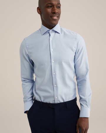 WE Fashion Slim fit Overhemd in Blauw: voorkant