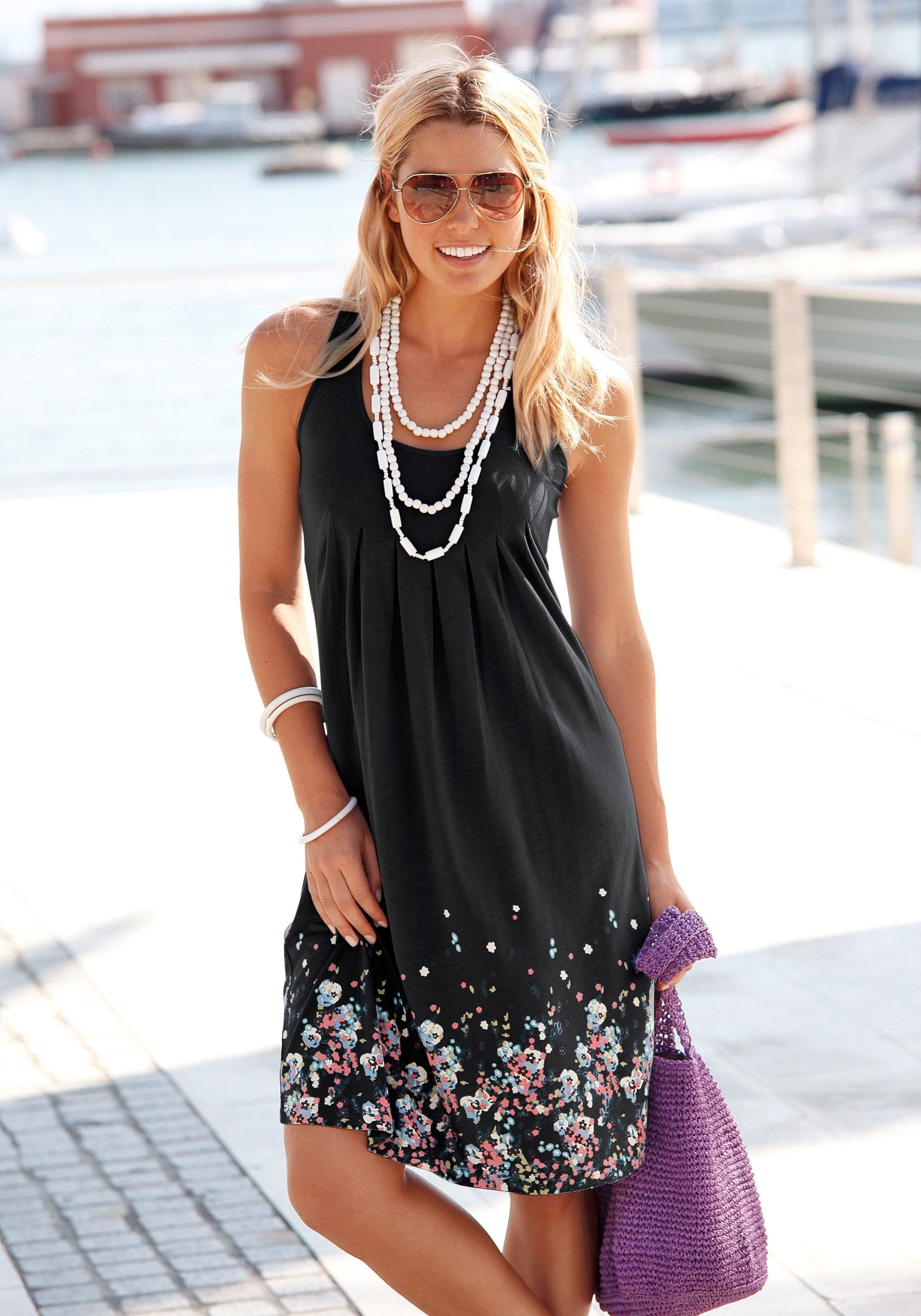 BEACH TIME Schwarz YOU Strandkleid, in Beachtime ABOUT 