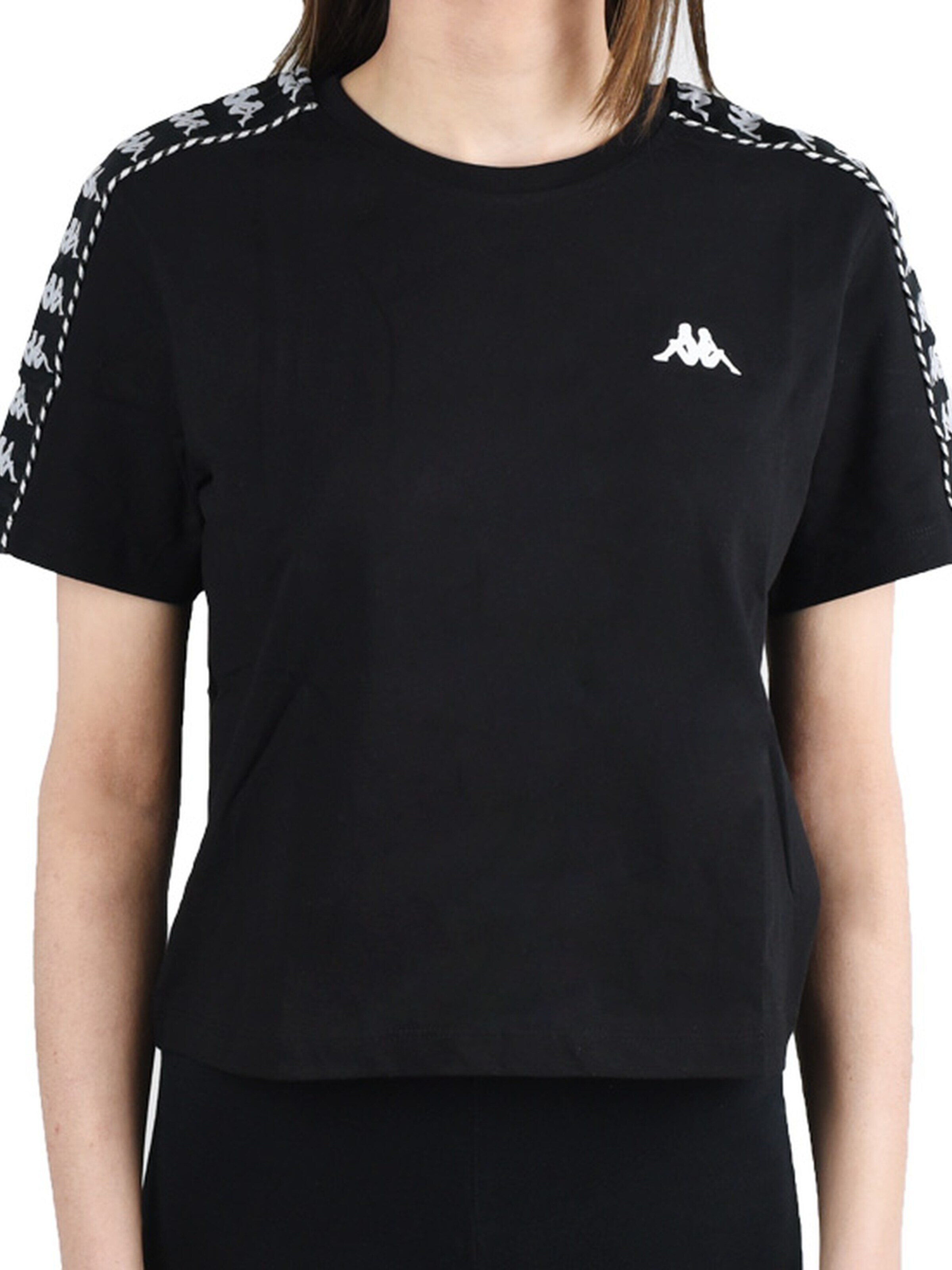 KAPPA Shirt 'Kappa Inula T-Shirt' in Zwart: voorkant