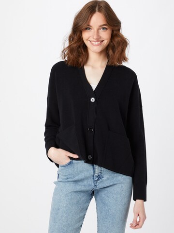 BOSS Orange Knit Cardigan 'Flaria' in Black: front