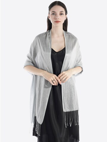 Magicshe Wrap 'Damen silberfädige Stola mit Tassel' in Silver: front