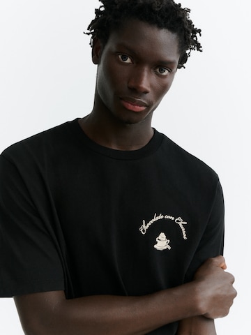 Thinking MU Shirt 'ZACH' in Zwart: voorkant