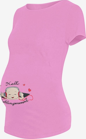 M.M.C. Shirt 'Hallo Lieblingsmensch Umstandsshirt' in Pink: front