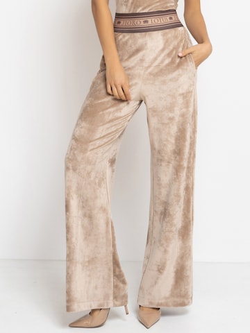 JIORO Wide leg Broek 'ESSENTIALS' in Beige