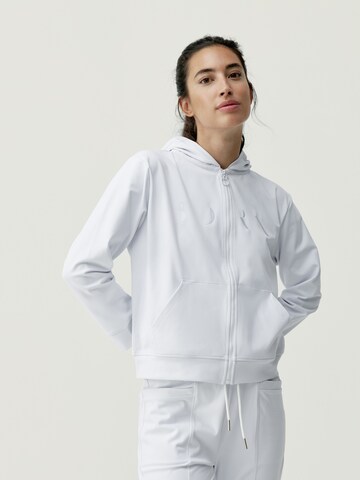 Born Living Yoga Athletic Zip-Up Hoodie 'Abbie' in White: front