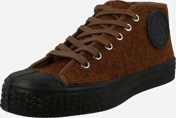 US Rubber Platform trainers 'MILTARY FELT' in Brown: front