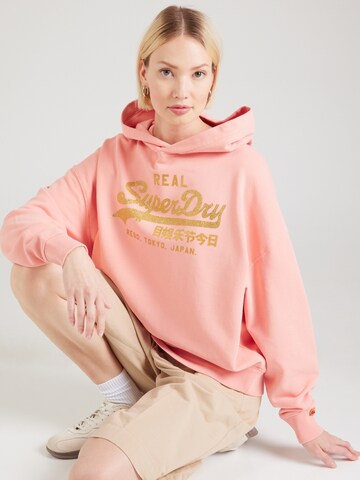 Superdry Mikina 'Rhinestone' – oranžová: přední strana