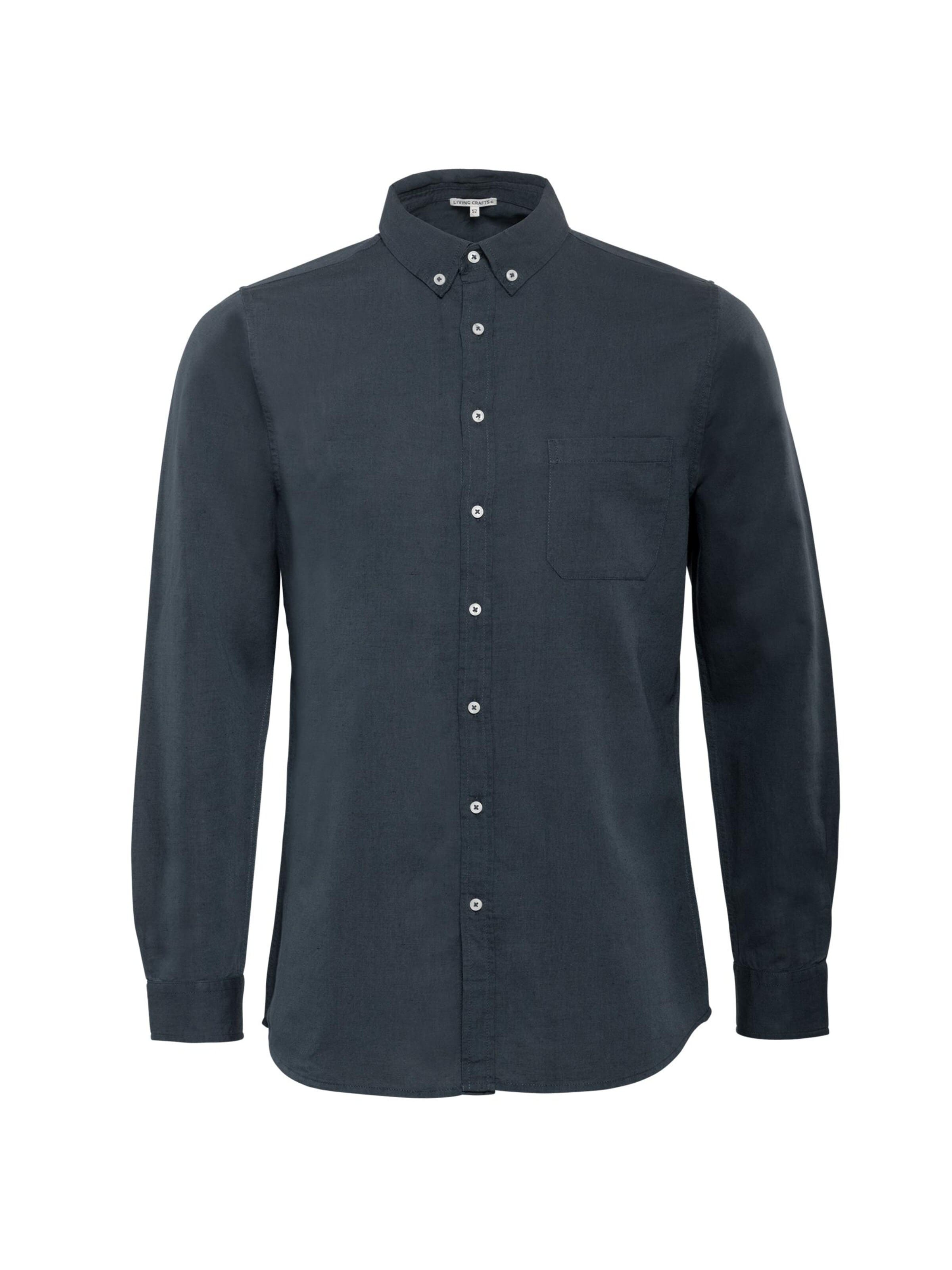 Living Crafts Button Up Shirt 'ROB' in Blue: front