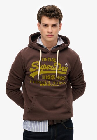 Sweat-shirt Superdry en marron : devant
