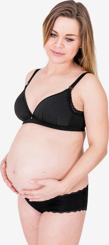 petit amour T-shirt Nursing Bra 'GRETA' in Black: front