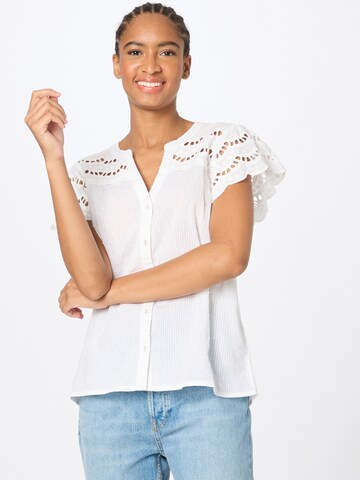 Oasis Blouse 'Dobby' in Wit: voorkant