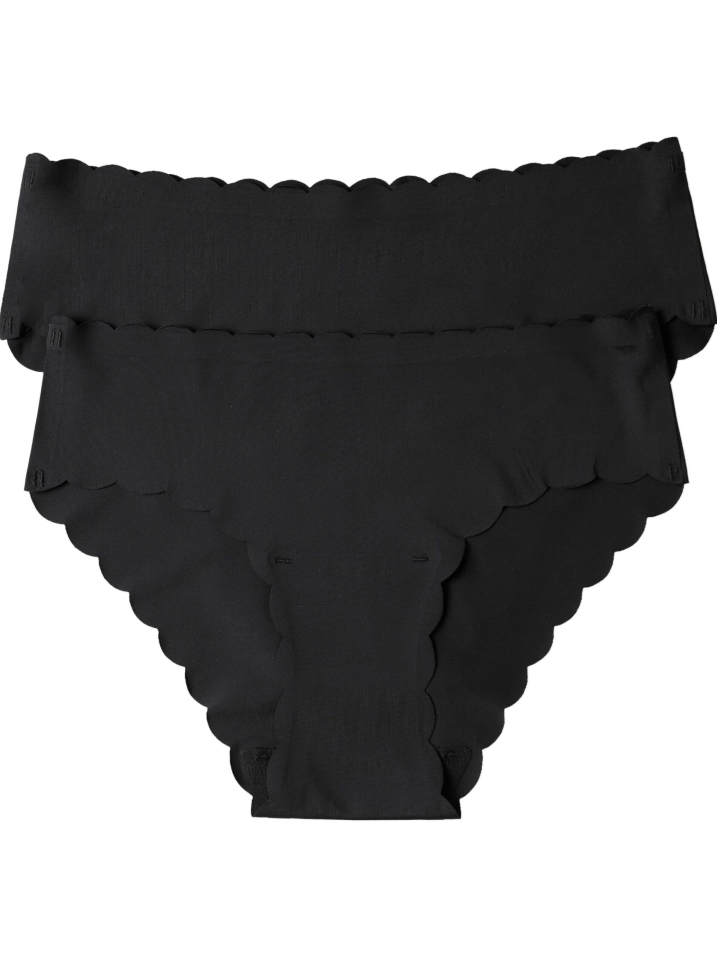 Panty 'Slip Peony im 2er Pack, nahtlos, lasergeschnittene Kanten M' di ESOTIQ in nero: frontale