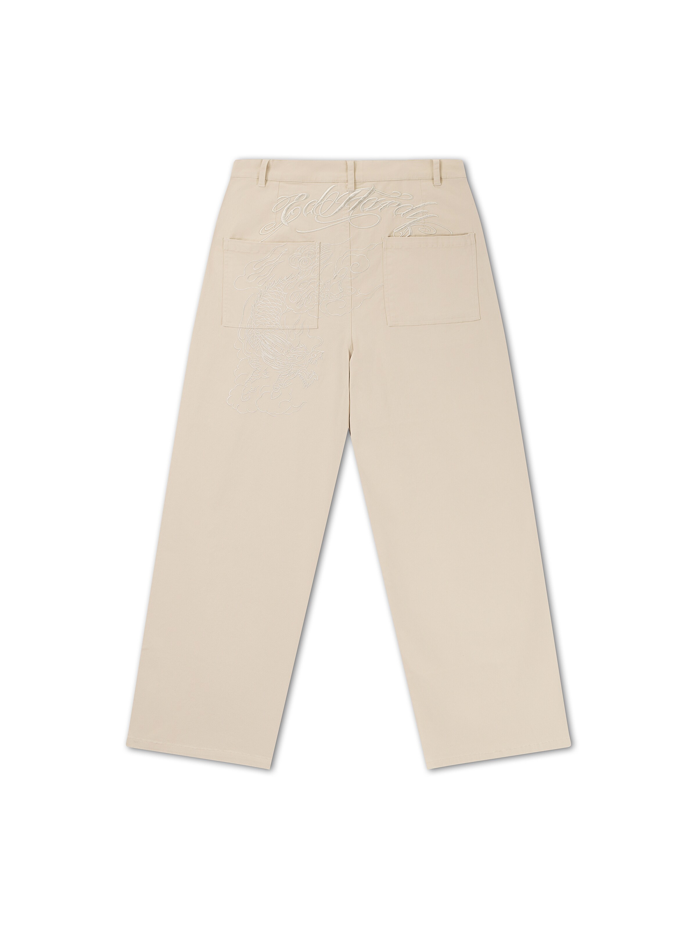Regular Pantalon Ed Hardy en beige : derrière