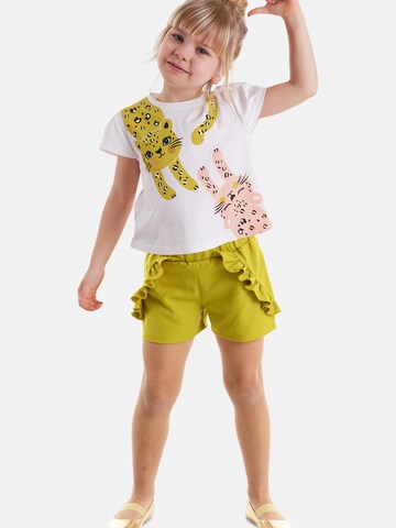 Survêtement 'Twin Leos' Denokids en blanc : devant