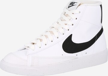 Baskets hautes 'Blazer Mid 77 Next Nature' Nike Sportswear en blanc : devant