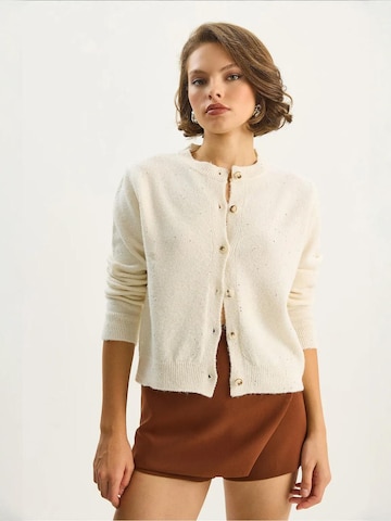 Bianco Lucci Gebreid vest in Wit: voorkant