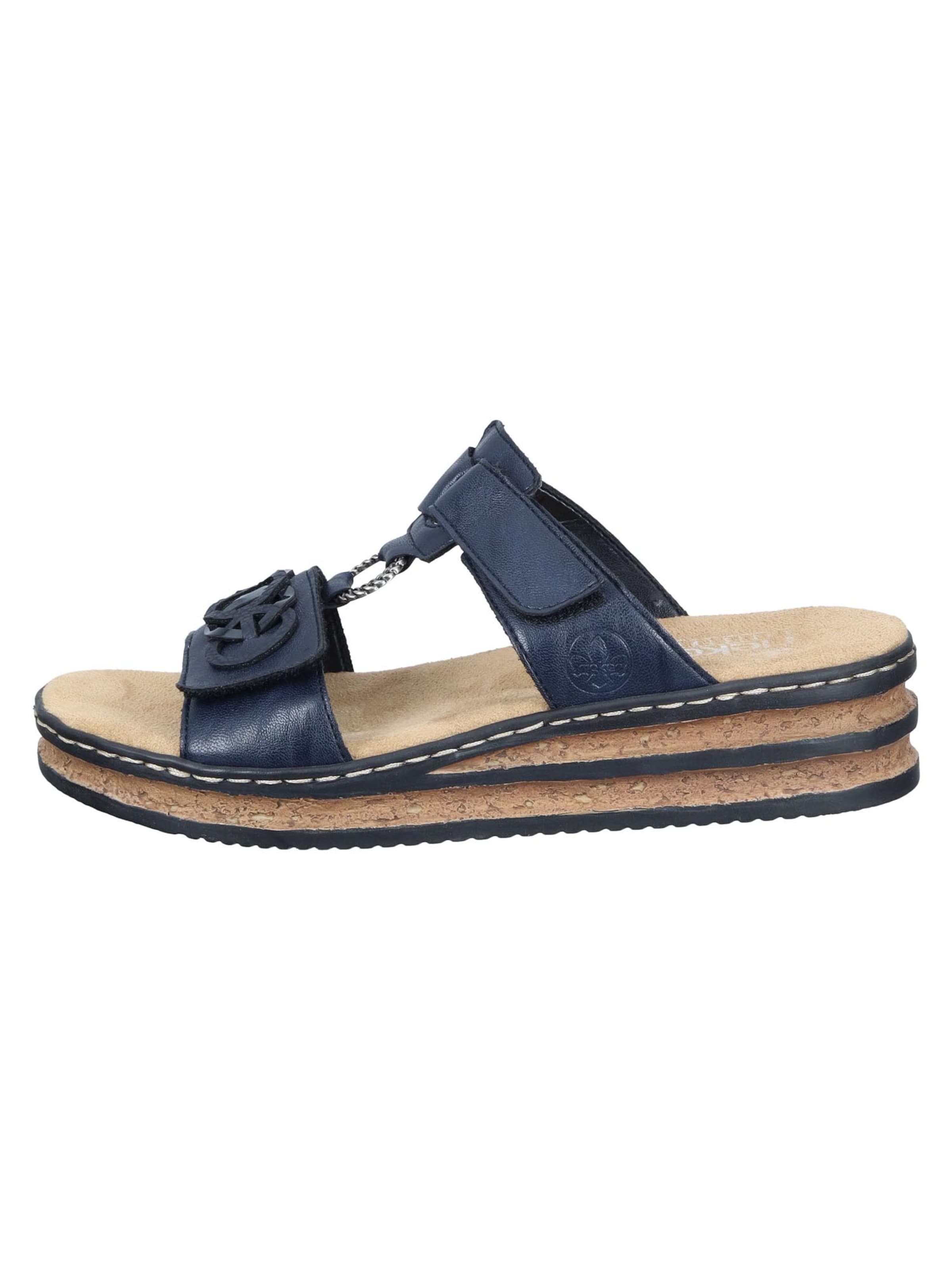 Rieker Mules 'Basic' in Blue: front