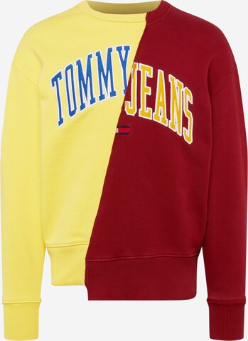 Sweat-shirt Tommy Jeans en jaune : devant