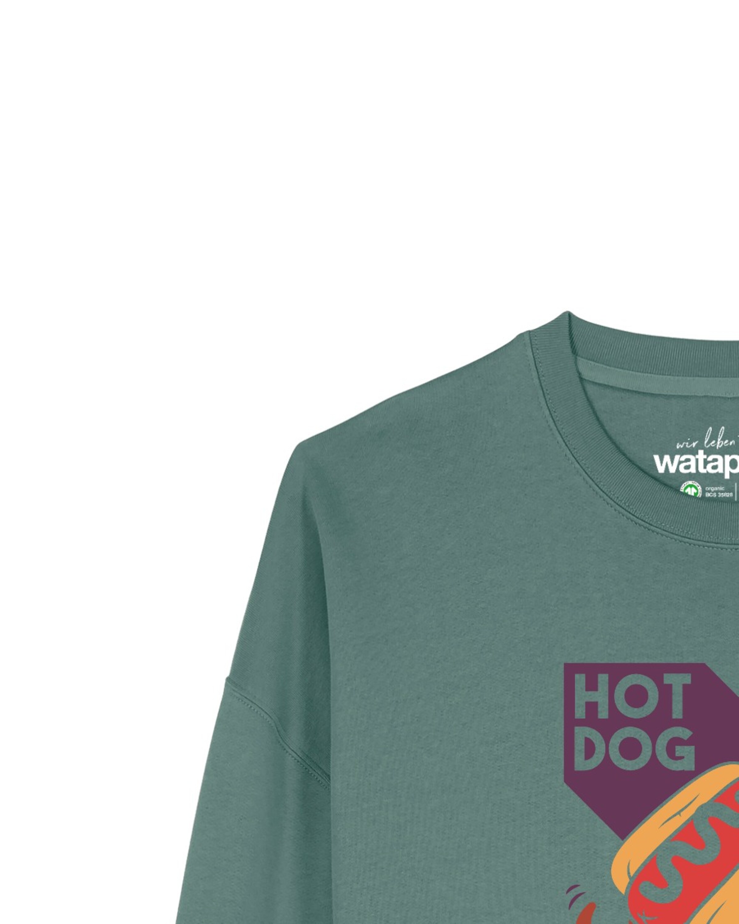 Watapparel Sweatshirt 'Hot Dog' in Grün