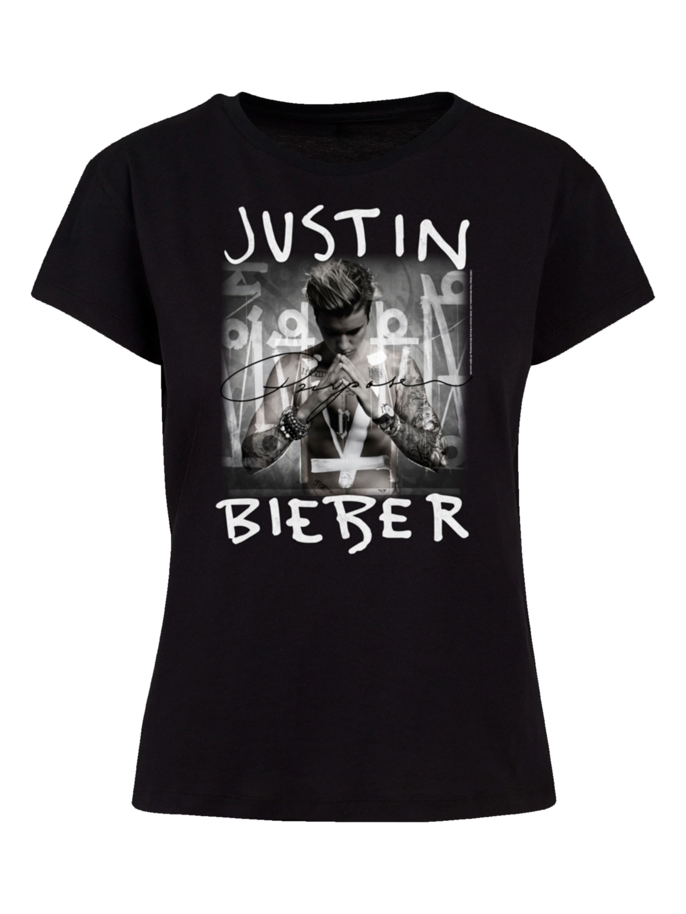 F4NT4STIC Shirt 'Justin Bieber' in Schwarz: Vorderseite
