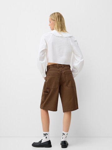 Bershka Loosefit Byxa i brun