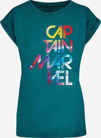 ABSOLUTE CULT Shirt 'Captain Marvel - Galactic' in Groen: voorkant
