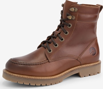 Travelin Lace-Up Boots 'Haugesund ' in Brown: front