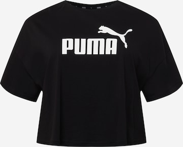 PUMA Λειτουργικό μπλουζάκι 'Plus' σε μαύρο: μπροστά