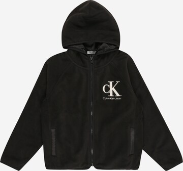 Calvin Klein Jeans Fleecejacke in Schwarz: predná strana