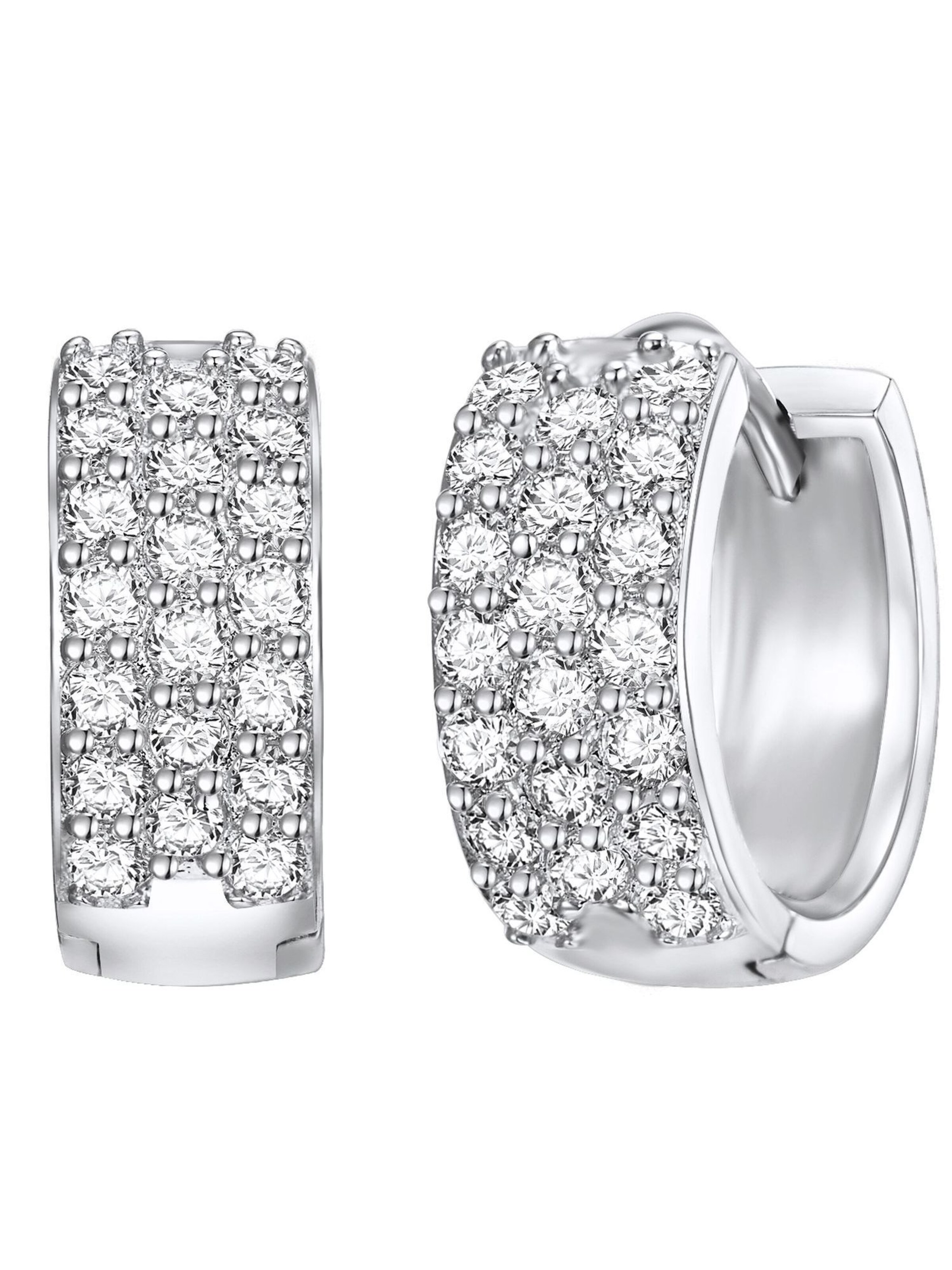 Boucles d'oreilles Lulu & Jane en argent : devant