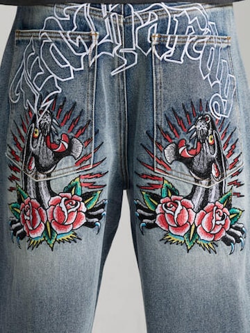 Baggy Jean Ed Hardy en bleu