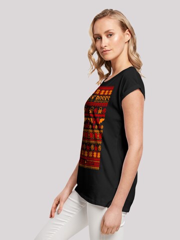 F4NT4STIC Shirt 'Guns And Roses Christmas' in Zwart