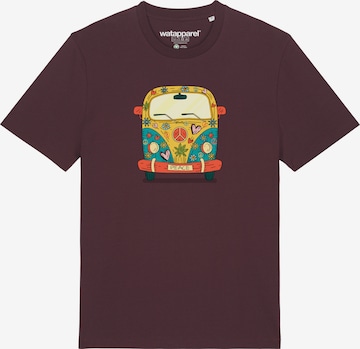 Watapparel Shirt 'Hippies Bus' in Bruin: voorkant