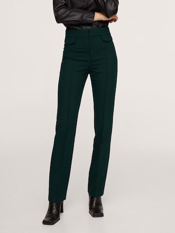 MANGO Regular Pleated Pants 'Jess' in Green: front