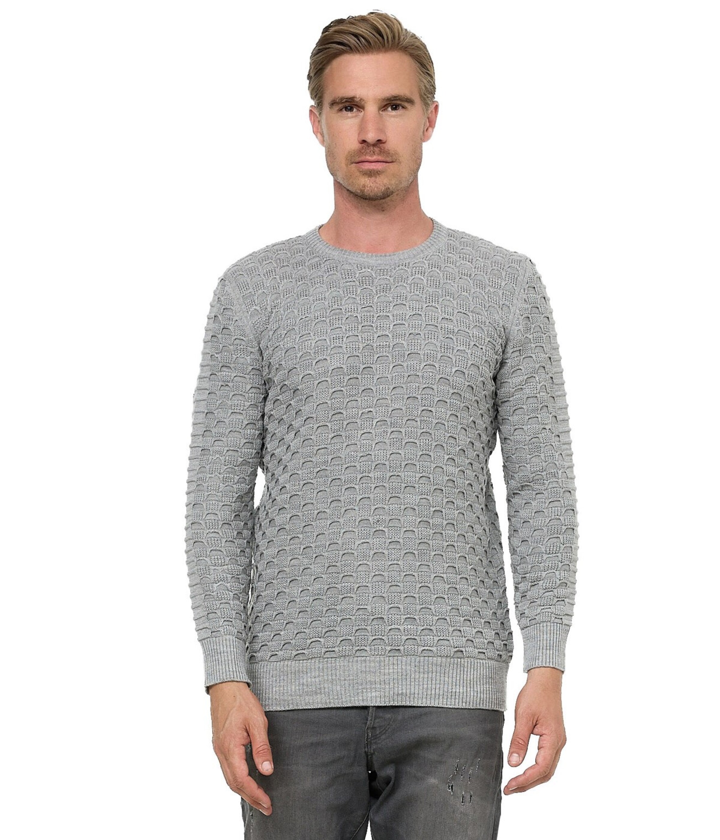 Rusty Neal Pullover in Grau: Vorderseite