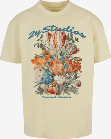 2Y Premium T-Shirt 'Flowers' in Gelb: Vorderseite
