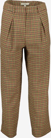 HOSS INTROPIA Pleat-Front Pants in Brown: front
