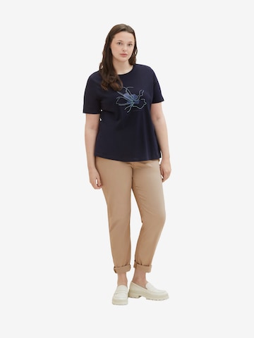 Tom Tailor Women + T-shirt i blå