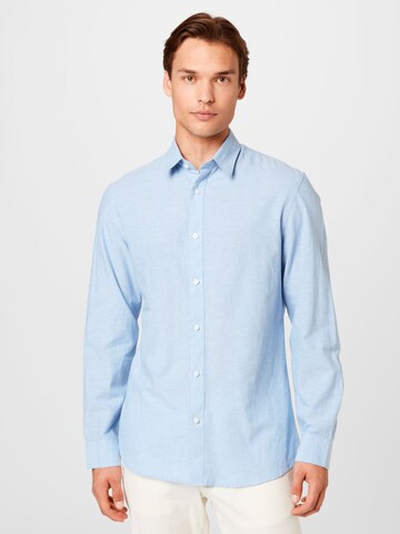 Coupe slim Chemise business SELECTED HOMME en bleu : devant