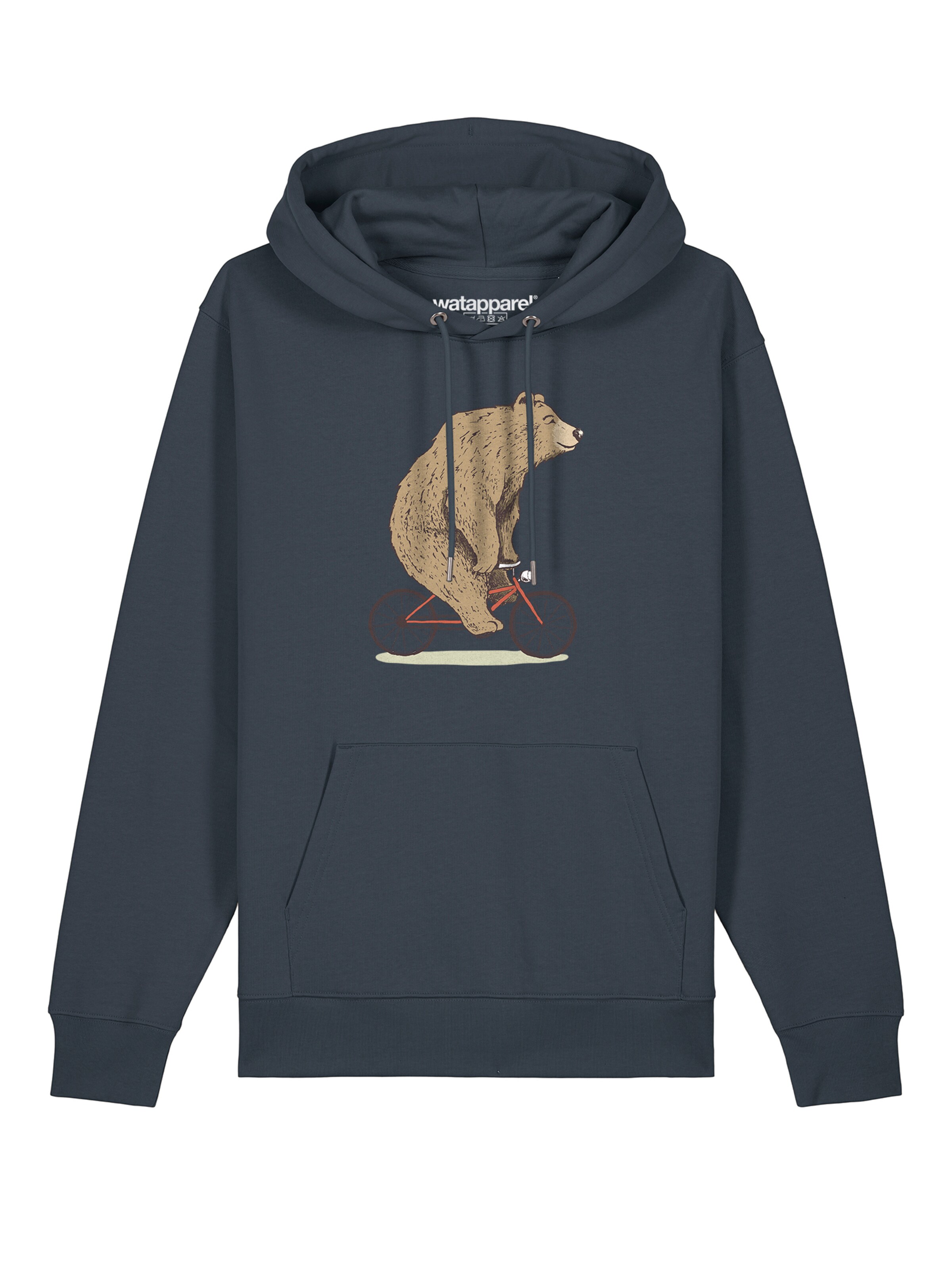 Sweat-shirt ' Fahrradbär ' Watapparel en gris : devant