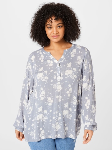 KAFFE CURVE Blouse 'Mira Ami' in Blauw: voorkant