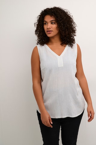 KAFFE CURVE Blouse 'Abby' in Wit: voorkant