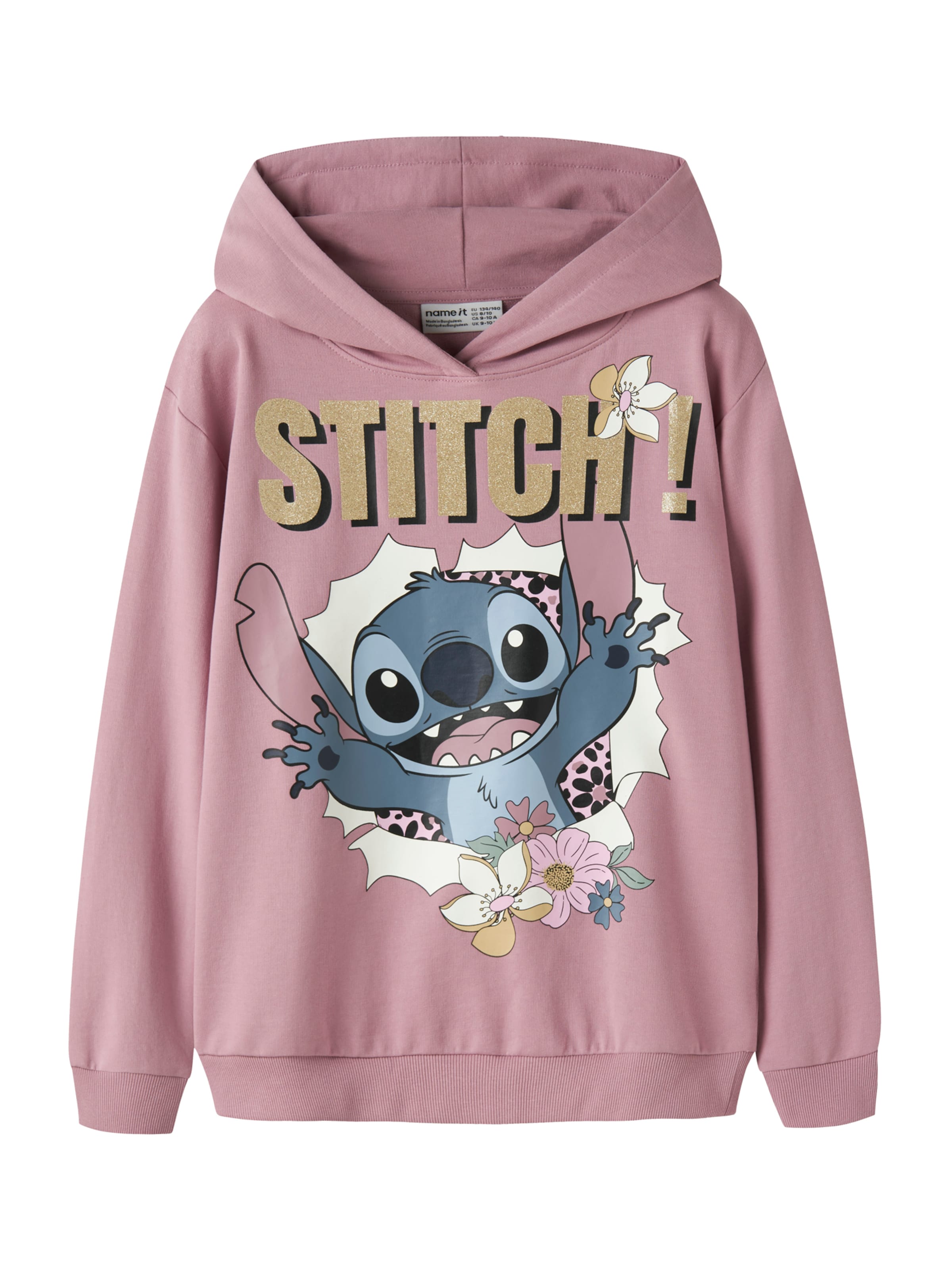 NAME IT Bluzka sportowa 'NKFJYNDA STITCH' w kolorze fioletowy: przód