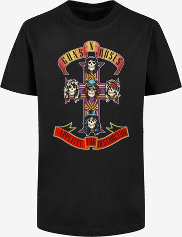 F4NT4STIC Shirt 'Guns 'n' Roses Appetite For Destruction' in Zwart: voorkant