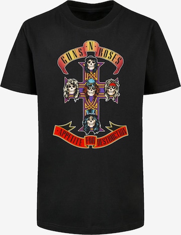 F4NT4STIC Shirt 'Guns 'n' Roses Appetite For Destruction' in Zwart: voorkant