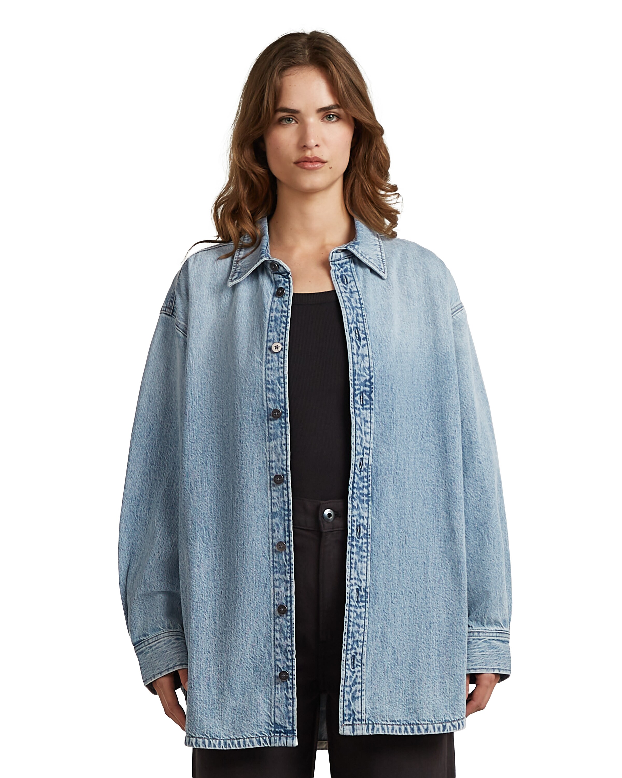 G-STAR Shirt 'Maxi Overshirt' in Blauw: voorkant